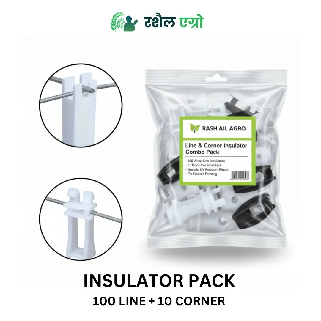 Rashail Zatka Insulator Combo Pack of 110 for Solar Electric Fence | 100 Line + 10 Corner