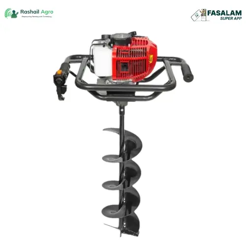 Rashail EA-52 Heavy-Duty Single Person Operated Earth Auger 52cc | 2-Stroke Petrol Engine with 8-Inch Drill Bit | for Digging Holes, Plantation & Fencing Purpose