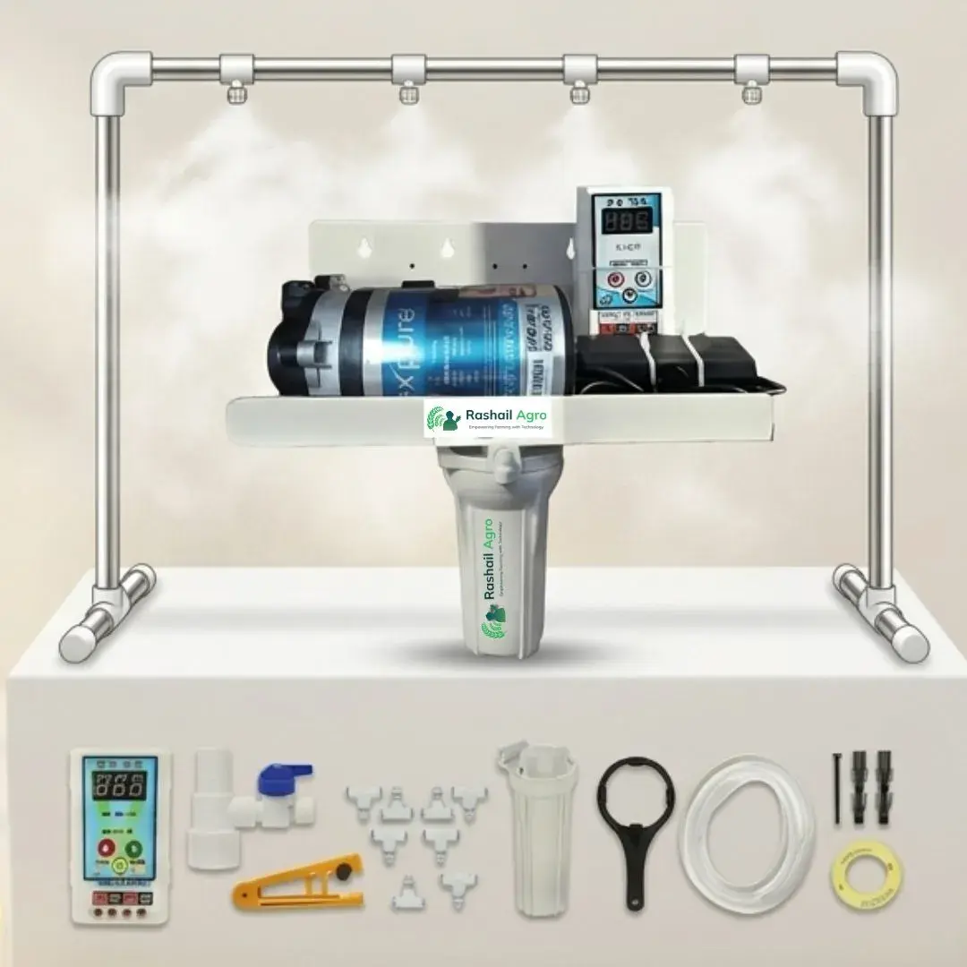 Rashail 25 Nozzle Fogger Kit Complete Set | Advanced Mist Cooling System for Large Cow Shed
