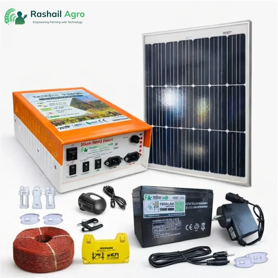 Rashail Zatka Machine Combo Kit for 10 Acres – 10-Item Included (Machine, Battery, Solar Plate, Dori, Insulator, Adaptor, Warning Plate)